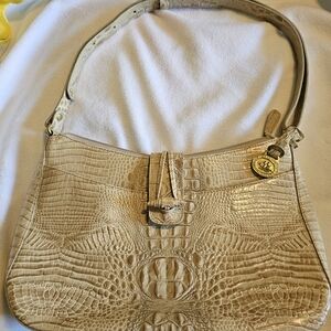 Brahmin Purse Brahmin Croc Embossed Cream Shoulder Bag Melbourne Collection EUC